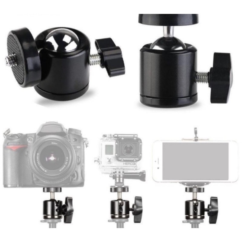 Mini Ball Head Besi - Ball Head Ringlight - Mini Ball Head Tripod Kamera - Mini Ball Head