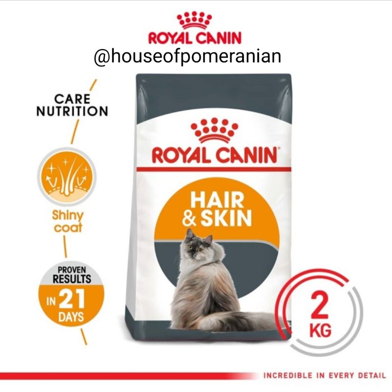 ROYAL CANIN CAT HAIR &amp; SKIN CARE 2KG makanan kucing catfood kering kibble