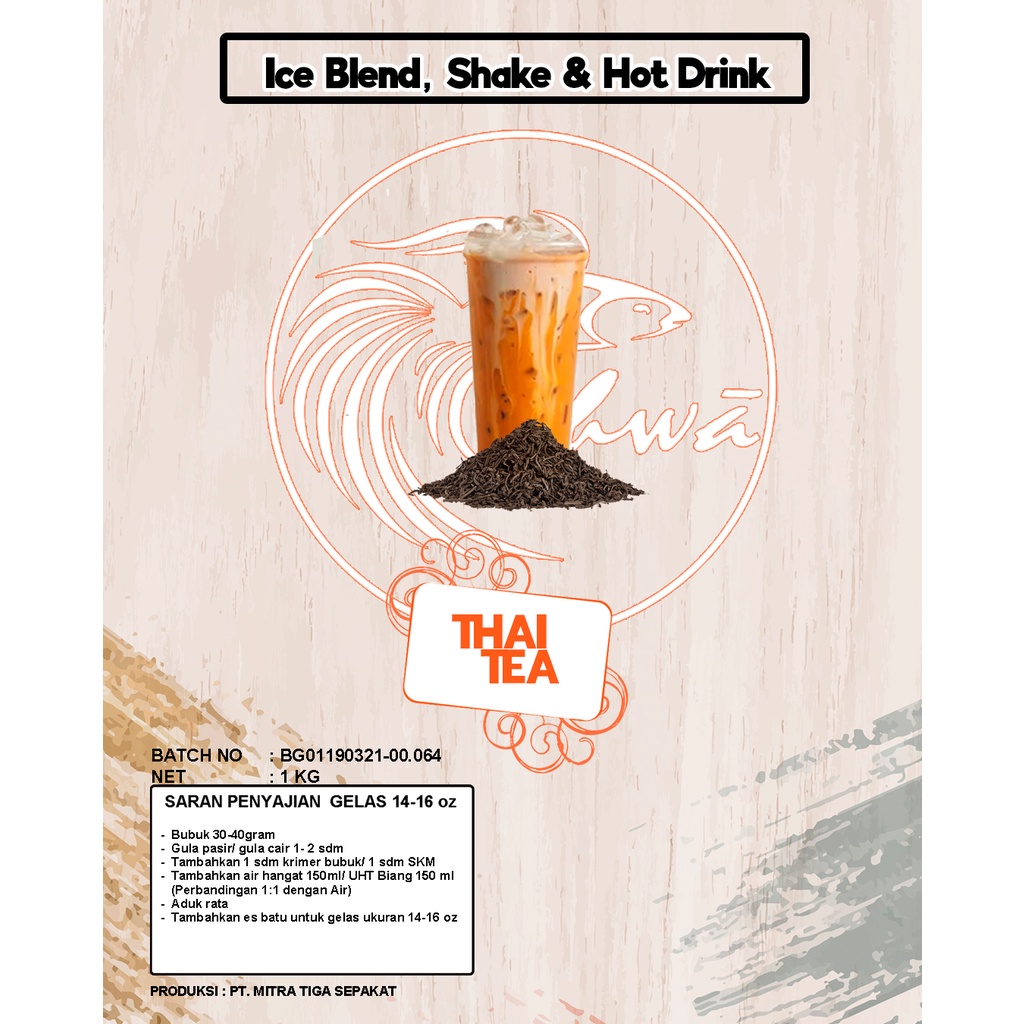 

Chwa Powder Thai Tea / Bubuk Minuman Rasa Thai Tea