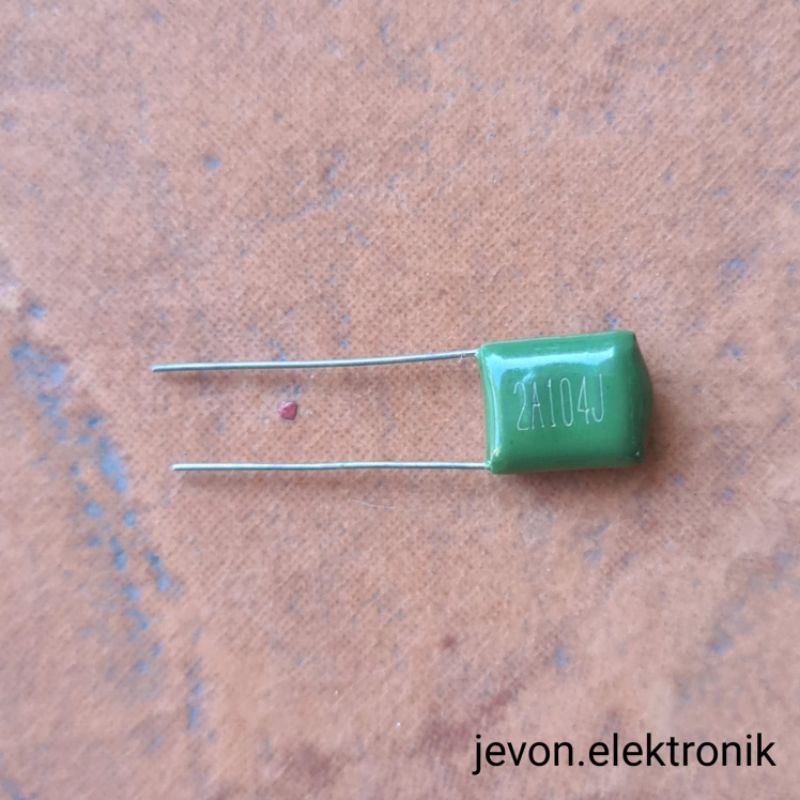 Kapasitor Milar 2A104J 104 100 N 100V 100nF Capacitor Hijau