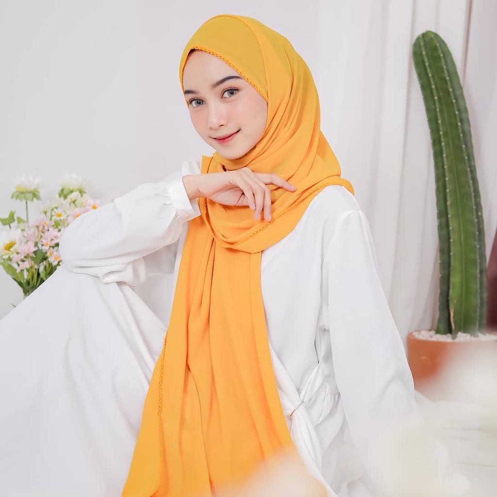 PASHMINA DIAMOND PICOT - kerudung murah / bergo murah / bergo jumbo / jilbab instan / khimar murah