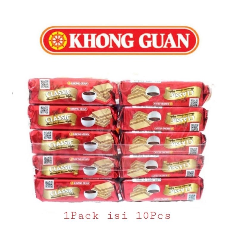 

Khong Guan Classic Wafer Chocolate (Pack 10Pcs) / Classic Wafer Coklat