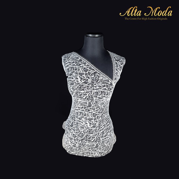 

Alta Moda Brokat Perancis Spider Abstract Desain White