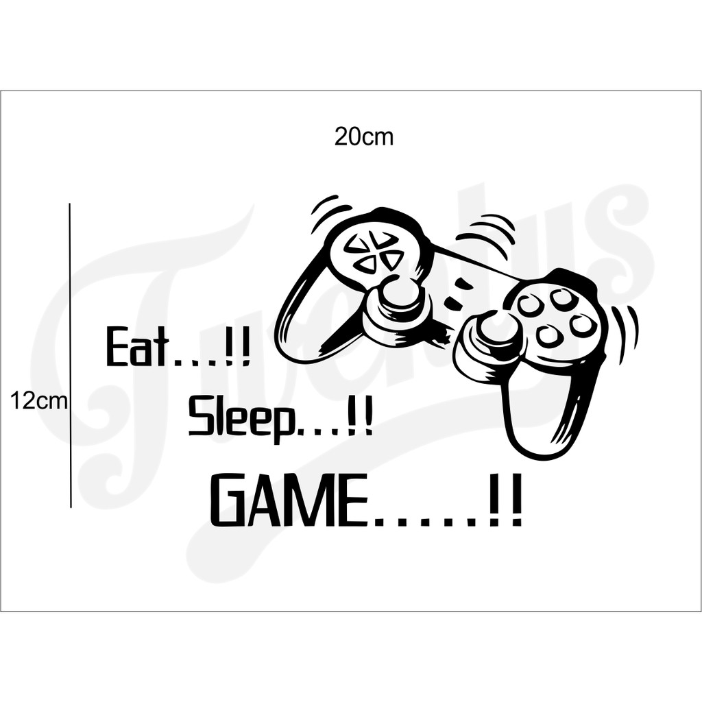 EAT SLEEP GAME STIKER KACA MOBIL STIKER BODY MOBIL
