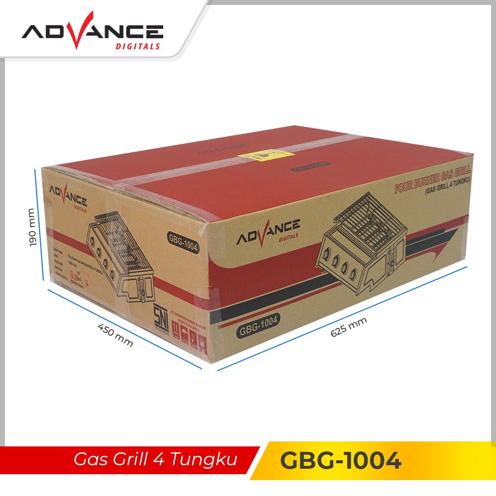 READY STOCK  ADVANCE Grill Gas 4 Tungku / Alat pemanggang Sosis dan Sate GBG-1004 Garansi Resmi 1 tahun