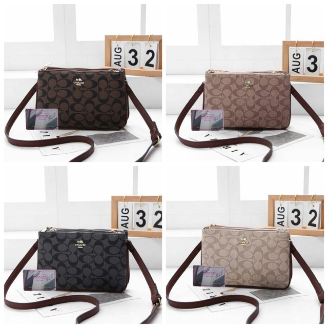 TAS COACH 9101# NEW Arrival COACH Slingbag Waterproof Leather Like Ori import For Women Style Korea