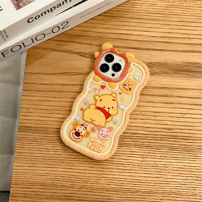 Soft Case Silikon Transparan Motif Kartun Beruang Untuk iPhone 13 12 11 Pro Max X Xr Xs Max