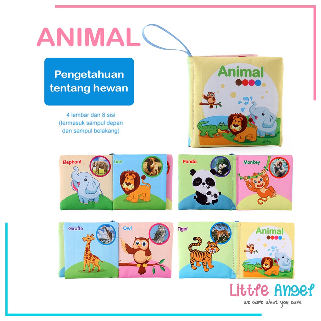 BUKU BANTAL MAINAN EDUKASI ANAK Buku Kain Bayi Karakter Anak Balita Belajar Cerita Gambar Edukatif Cloth Education Soft Book