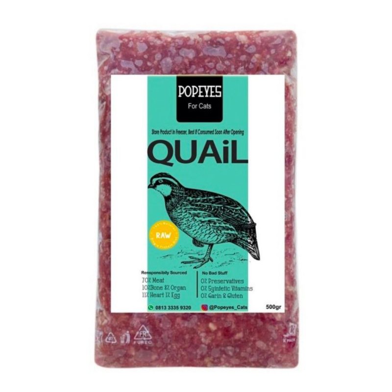 daging puyuh giling kucing 500 gr