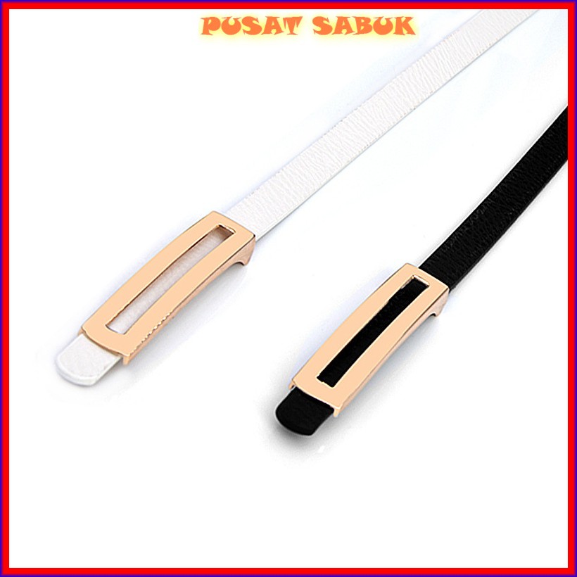 Gesper Sabuk Wanita Kulit Ikat Pinggang Women Belt Gold Tali kecil Fashion Korea Warna Emas kekinian