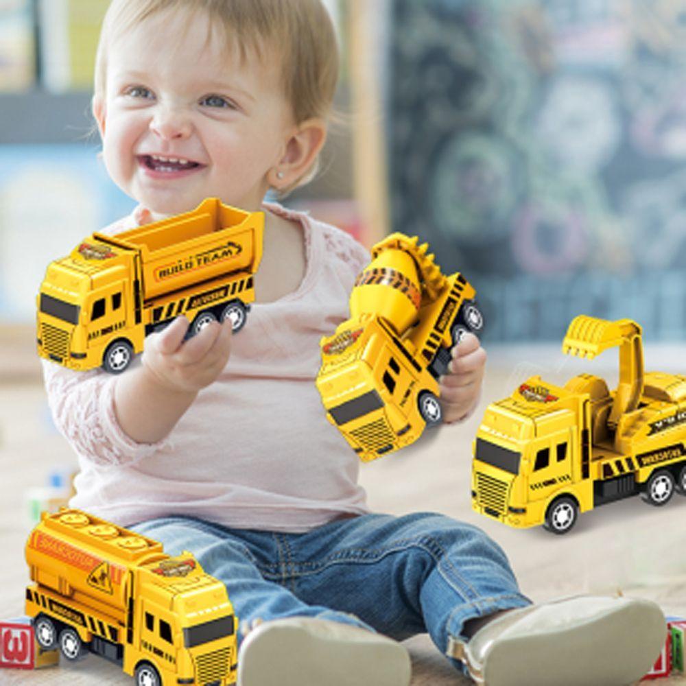 Mxbeauty Friction Powered Car Toys Puzzle Kreatif Bayi Tarik Kendaraan Model Teknik Konstruksi Excavator Anak Laki-Laki Kendaraan Carrier Mainan Teknik Mainan Kendaraan Teknik