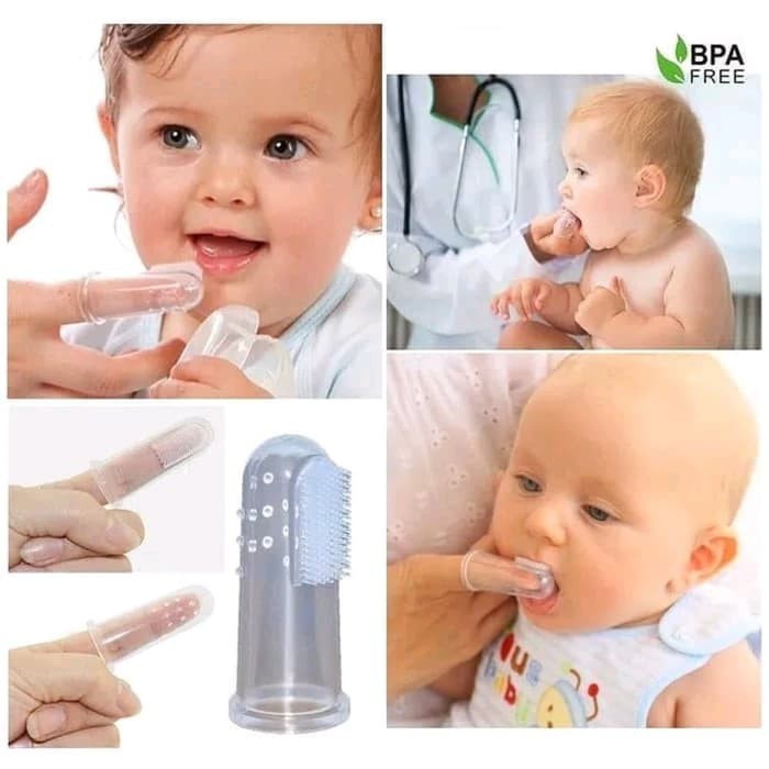 Sikat Gigi Silicon Bayi - Finger Tooth Brush - Pembersih Mulut Bayi - SIKAT GIGI Bayi Finger Tooth Brush Silikon Jari Baby Newborn Lidah Gusi Silicone Food Grade Lembut