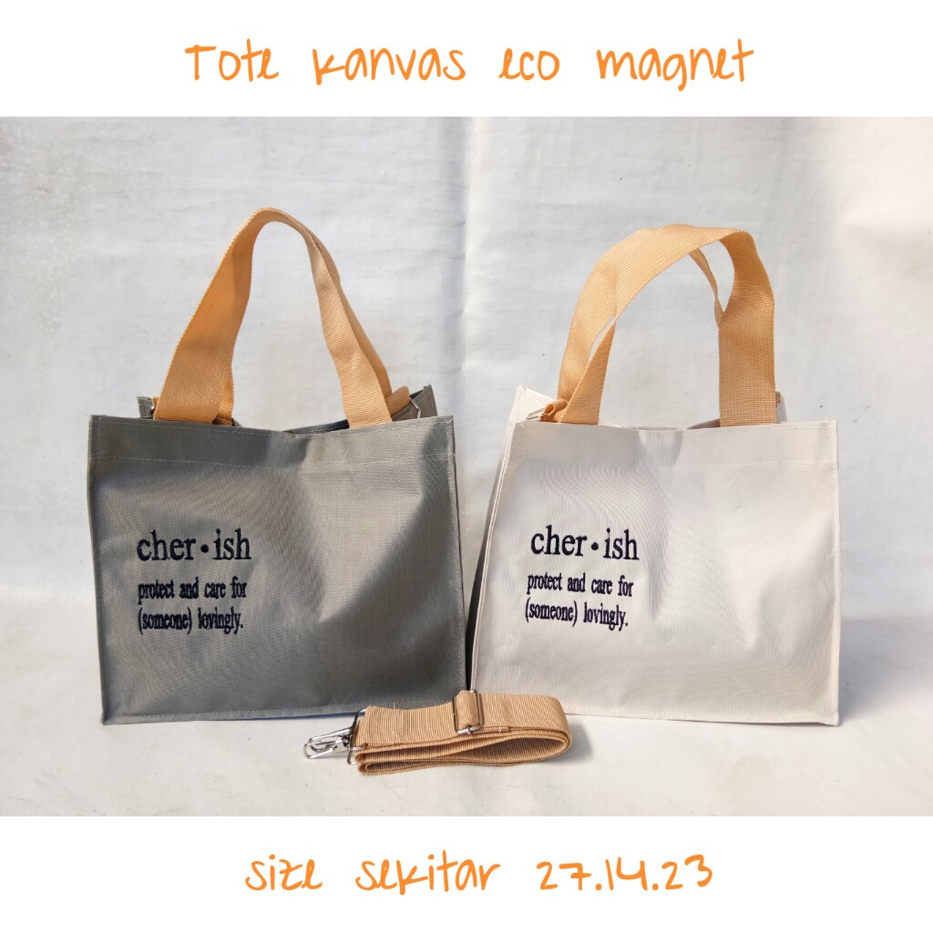PROMO SOUVENIR Tote kanvas magnet/ tas bordir/ tas bordir murah/ tas custom/ tas ultah/ goodie bag c