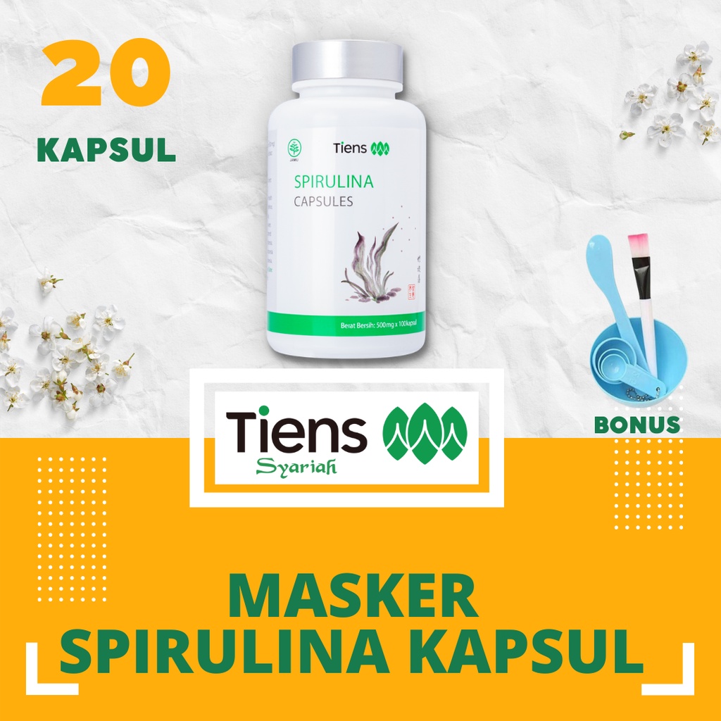 Masker Spirulina TIENS Kemasan 20 Kapsul | SPIRULINA ASLI | SPIRULINA TERMURAH | MASKER JERAWAT