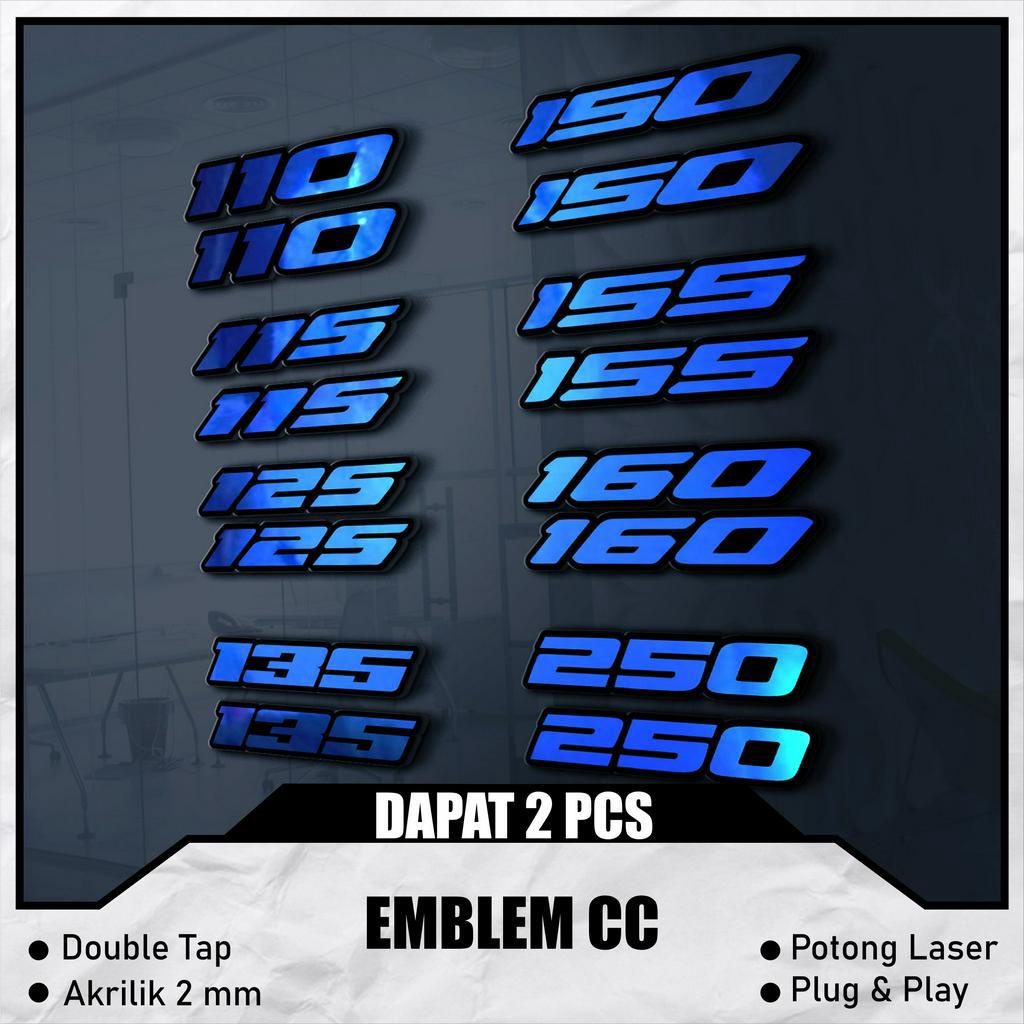 Emblem CC Motor Emblem TIMBUL Akrilik 2mm + Doubel Tape Foam ( DAPAT 2 PCS )