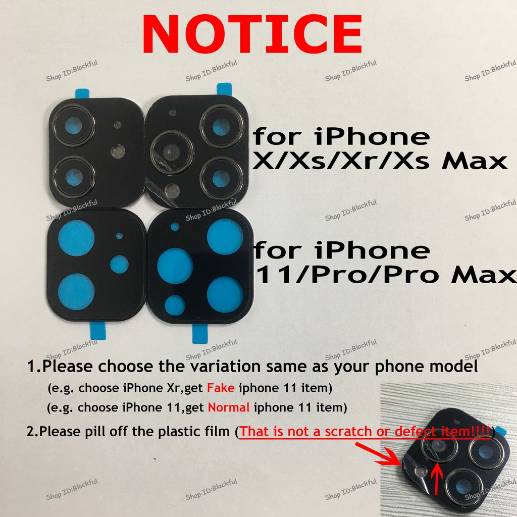 Modified Metal Sticker Camera Lens Seconds Change Cover iPhone XS MAX Fake Camera iPhone 11 Pro Max