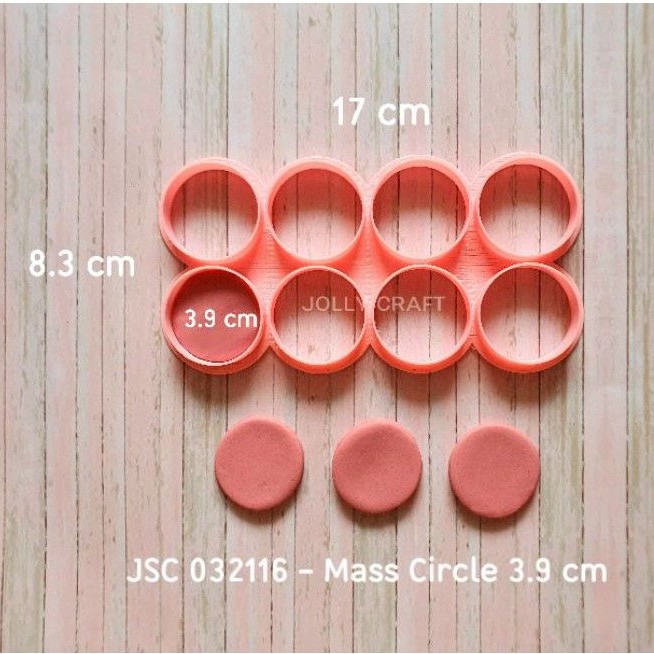 Cookie cutter MASS CIRCLE size 17×8 cm (d.circle @3.9 cm)