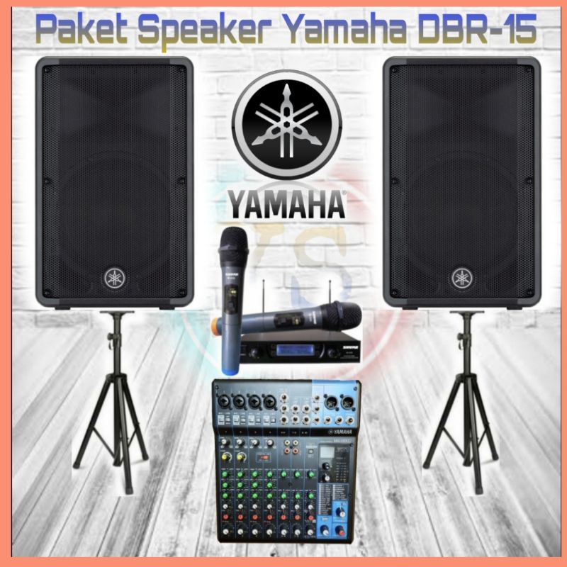 Paket Sound System Speaker Aktif YAMAHA 15" DBR-15 Upgrade Mixer Audio Profesional
