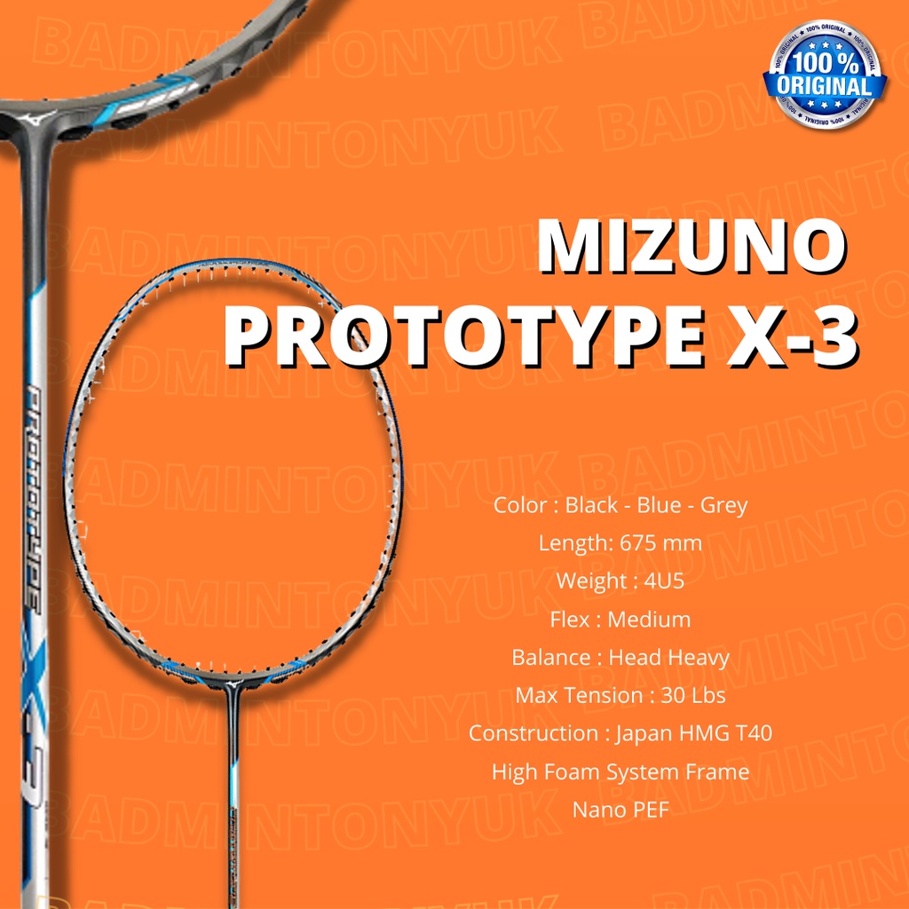 Mizuno Prototype X-3 Raket Badminton Original Termurah
