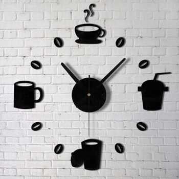 Jam Dinding DIY Giant Wall Clock Quartz Model Kopi Cafe - DIY-07 jam hias dinding