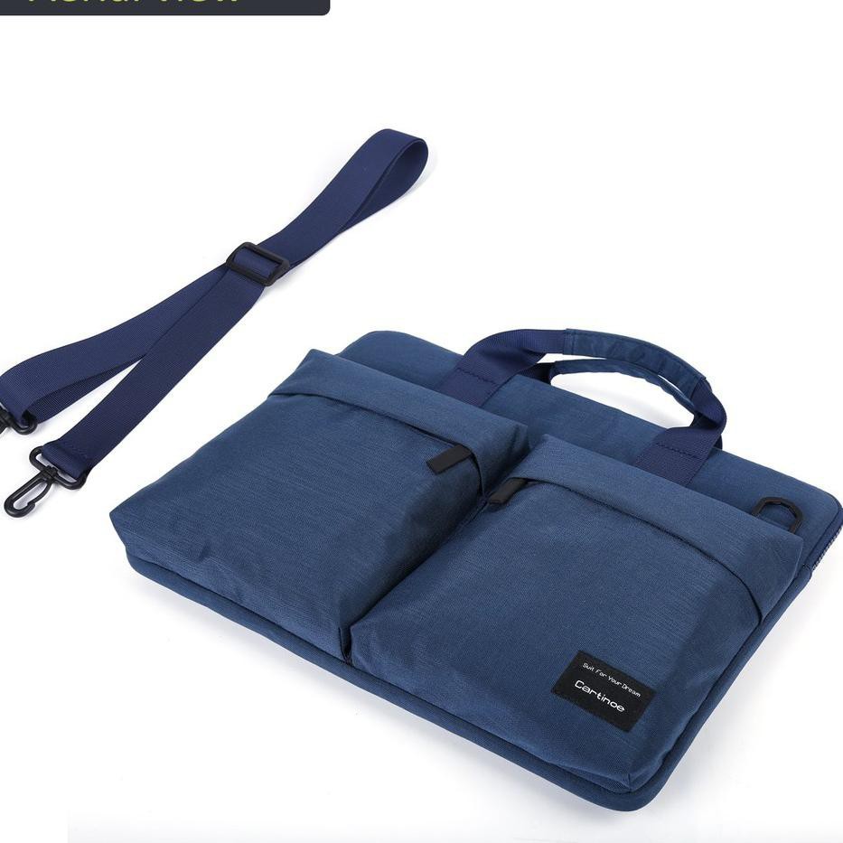 Tas Laptop Macbook Cartinoe RFID Blocking Messenger Bag 14 15 inch blue