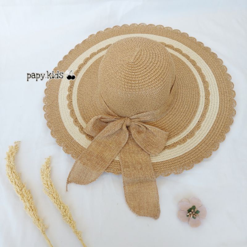 Topi pantai variasi PL15/ Topi pantai wanita lebar / Topi pantai dewasa