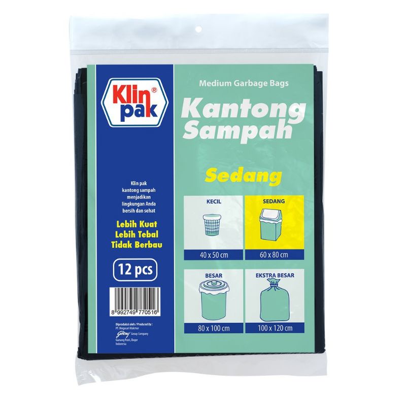 Klinpak Kantong sampah Sedang ukuran 60 x 80cm - klinpak kantong sampah