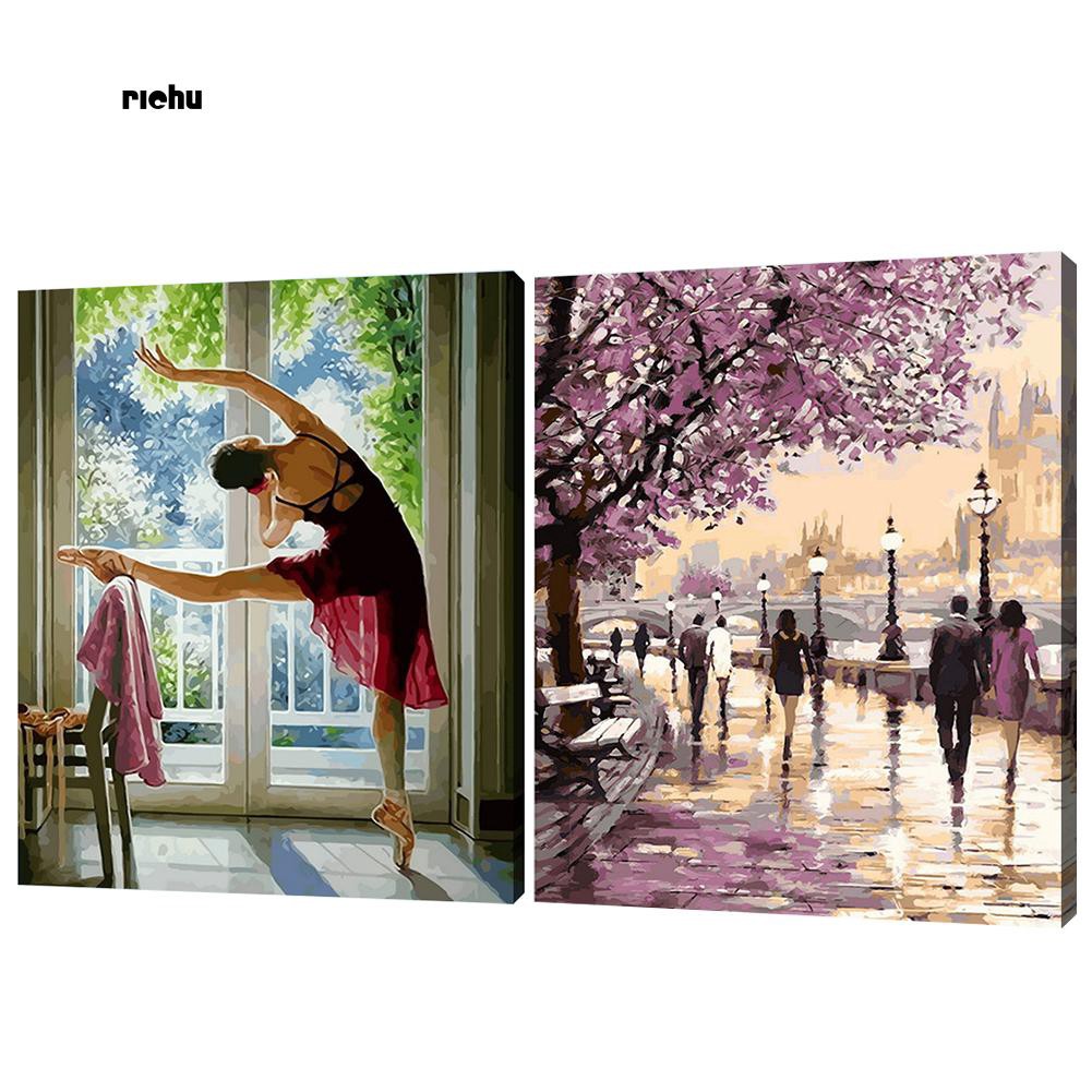 Richu Id Lukisan Cat Minyak Desain Pemandangan Jembatan Balet