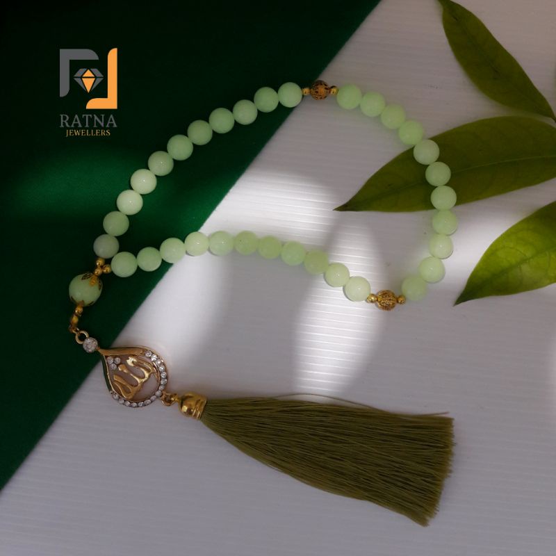 TASBIH BATU NATURAL FOSFOR 10MM + LAFADZ ALLAH 33 BUTIR
