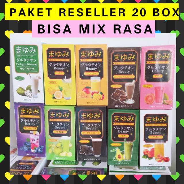 

PAKET RESELLER 20 BOX MAYUMI MAYUM BEAUTY DRINK COLLAGEN ORIGINAL TERMURAH..