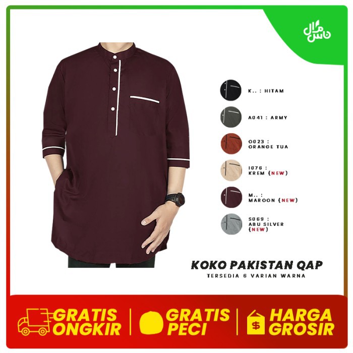 Atasan Pria / Baju Kokoh / Muslim Al Mia Terbaru UN728 Koko Pakistan Qomishu Original Best Seller
