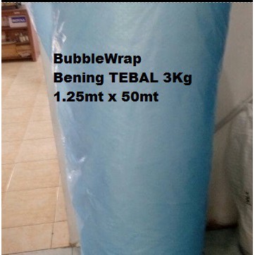 (3kg) Bubble Wrap HITAM/BENING TEBAL 2.7Kg roll 1.25mt x 50mt plastik gelembung TEBAL