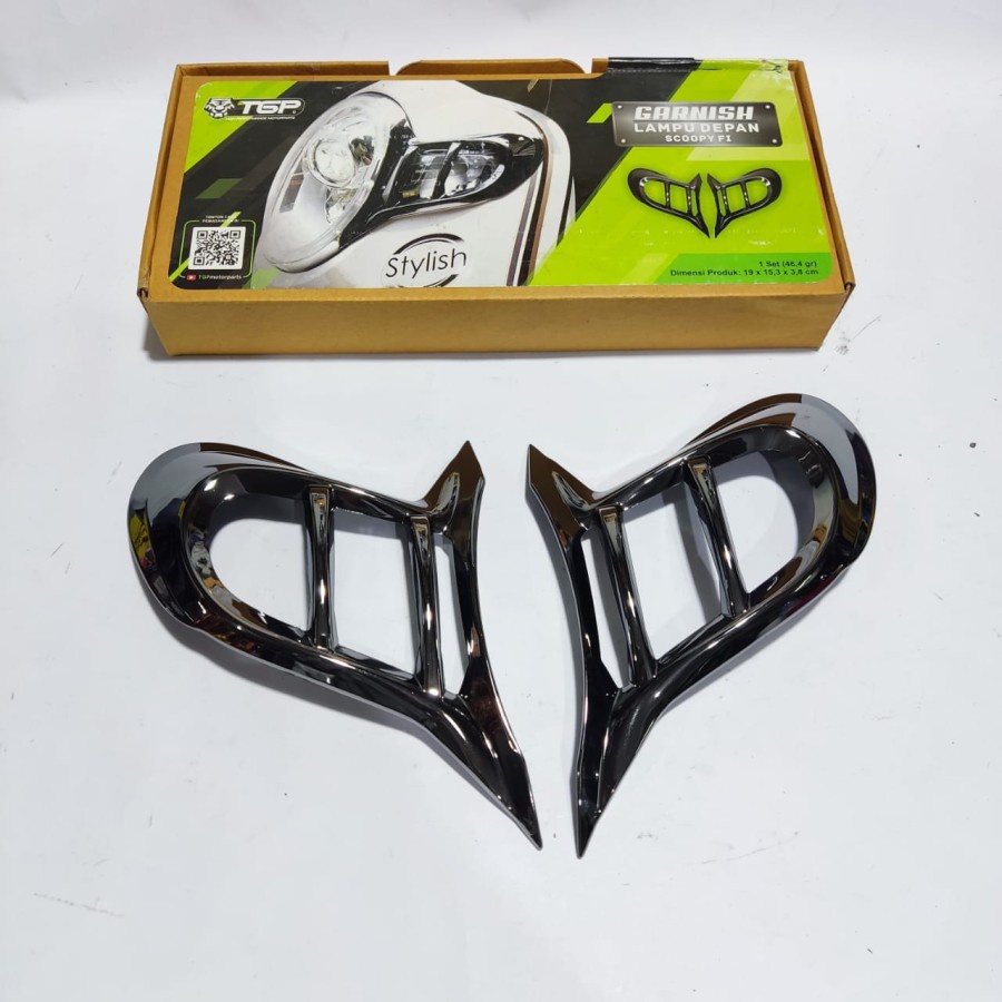 Garnish Lampu Depan Scoopy FI Chrome Variasi Motor Honda