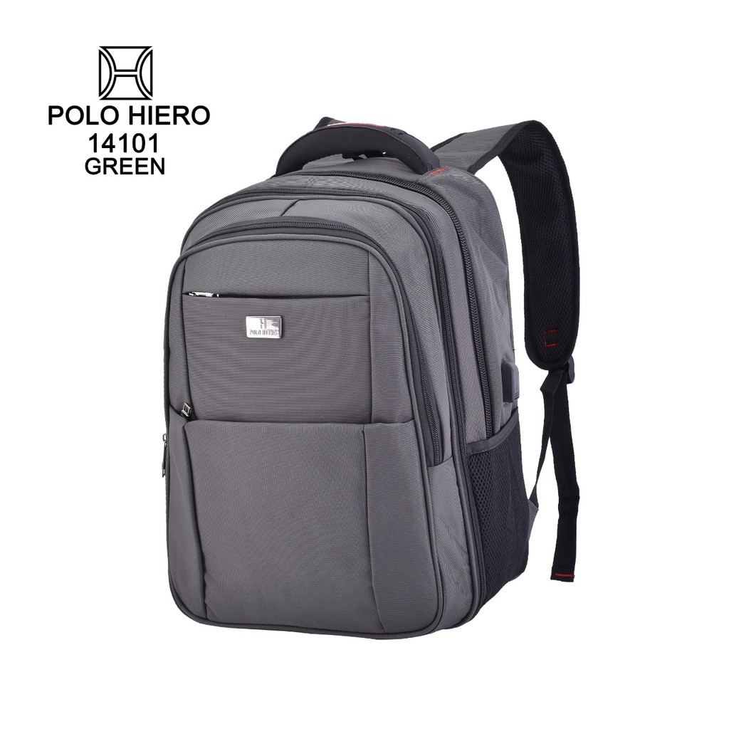 New Model Polo Hiero 14101 Tas Sekolah Ransel Backpack,[Free Kabel USB Extension,Free Rain Cover]