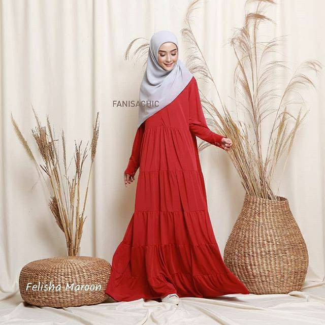 Gamis Busui Dress Ibu Menyusui FELISHA DRESS - FANISACHIC Gamis Berbahan Jersey Busui Friendly fanisa chic