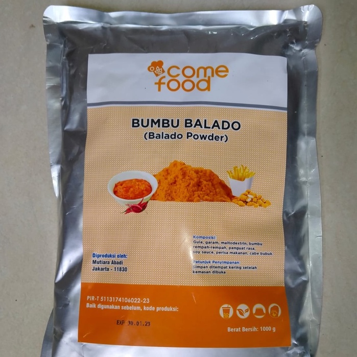 

Come food bumbu tabur Balado 1kg bumbu tabur rasa balado 1000gram come food balado 1kg