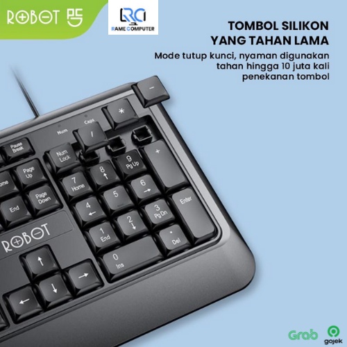 Robot KM2600 Keyboard dan Mouse Kabel Komputer / Laptop Combo