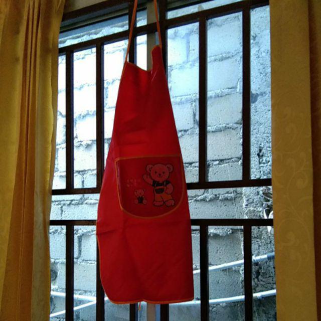 Celemek Anti Air | Apron Celemek Masak Satin Anti Air Waterproof Anti Minyak Anak Murah