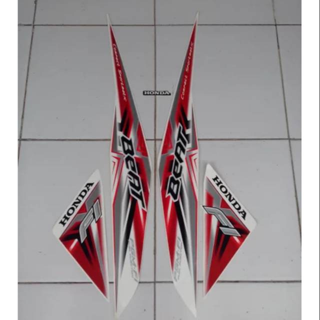 Striping beat fi 2015 putih merah