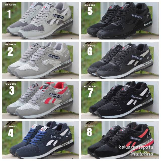

REEBOK GEL 6000 all colour hitam black gray red