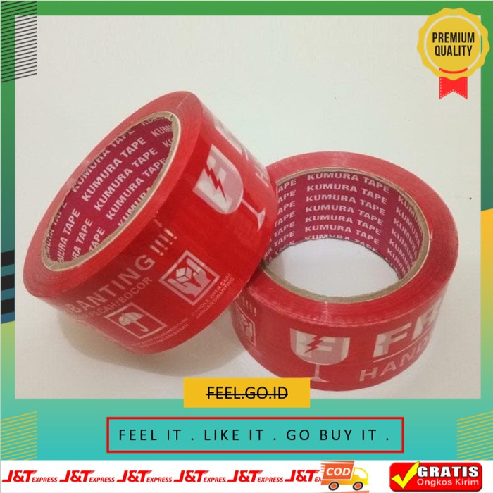 

Terbagus Termurah Lakban Fragile 2 inci 90 yard Warna Merah