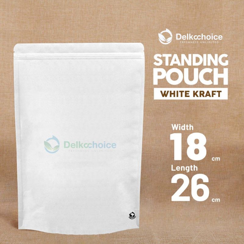 Standing Pouch Kraft Non Window White Plastik Kemasan