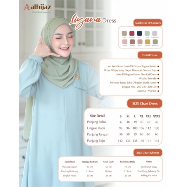 LIYANA BY ALHIJAZ (SET PASHMINA)