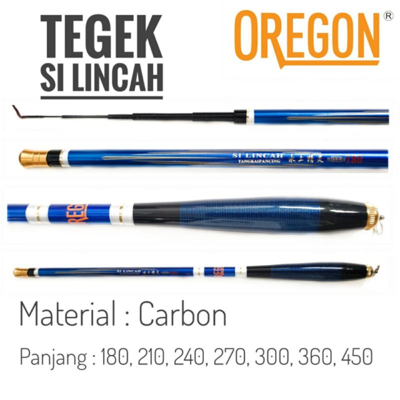 Oregon Silincah Joran Tegek Mentah 180/210/270/300/360/450 Tongkat Pancing