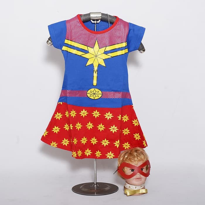 Kostum Anak Perempuan Captain America Girl Marvel Dress Baju Karakter Superhero