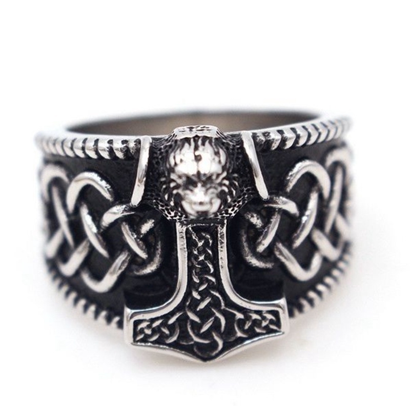 Fashion Pria Retro Thor's Hammer Amulet Ring/Aksesoris Perhiasan