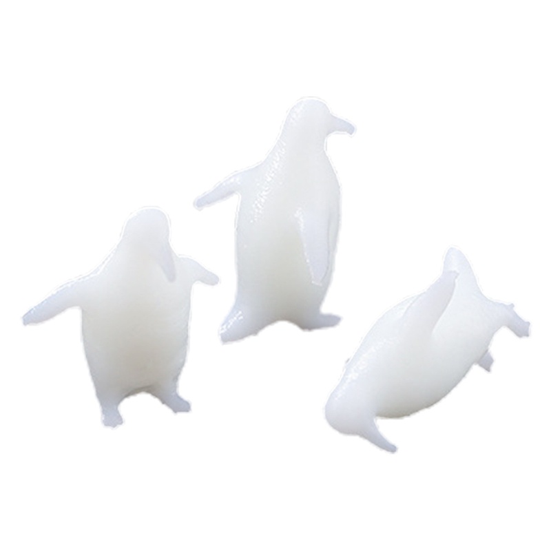 Siy 3pcs / Set Miniatur Pinguin 3d Bahan Plastik Resin Untuk Dekorasi / Modeling / Filler Perhiasan