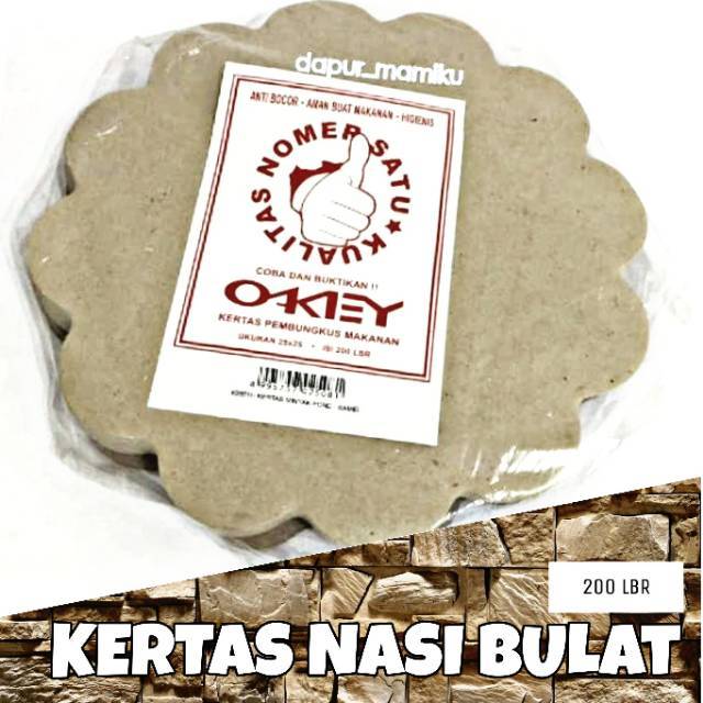 DAPURMAMI Kertas Nasi Cokelat Laminasi bunga Paper Renda alas piring