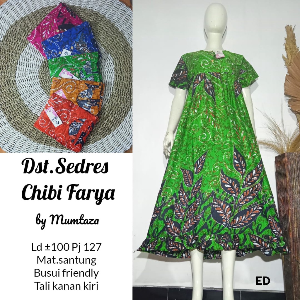Sedress Chibi Rempel, Daster Solo Panjang, Daster Motif Solo, Pakaian Tidur Wanita, Daster Chibi Pan