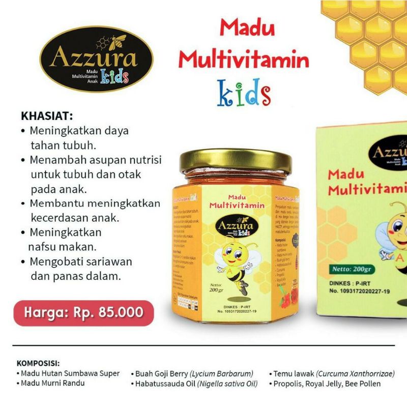 

Madu Azzura Kids 200 gram #maduanak #madumurni #maduherbal #madu